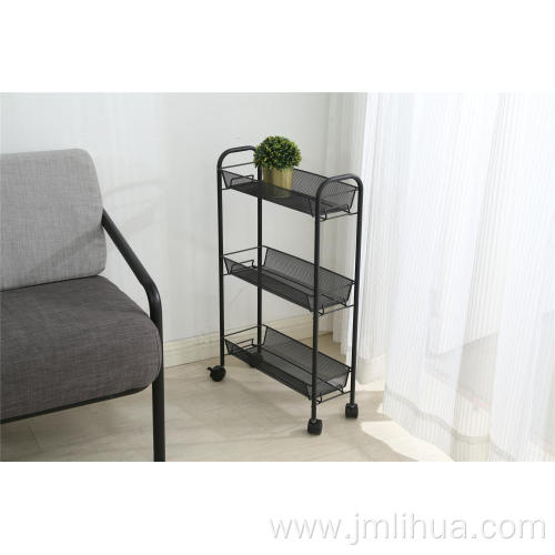 3 mesh tier kitchen cart